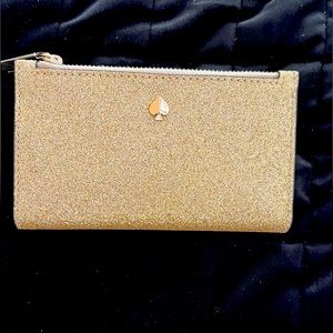 Kate Spade small gold sparkle wallet